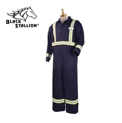 9 oz. FR Cotton Coverall w/Pass-Through black stallion, bsx, revco